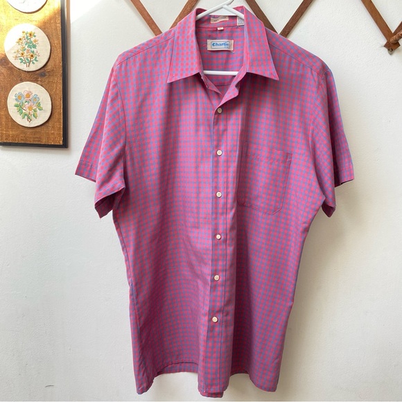 90s Checkered Hoodie Button-Up Top